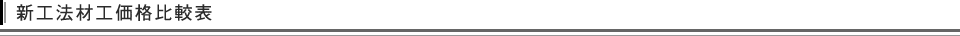新工法材工価格比較表